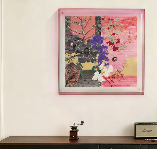French Mid-Century Floral Acrylic Painting
