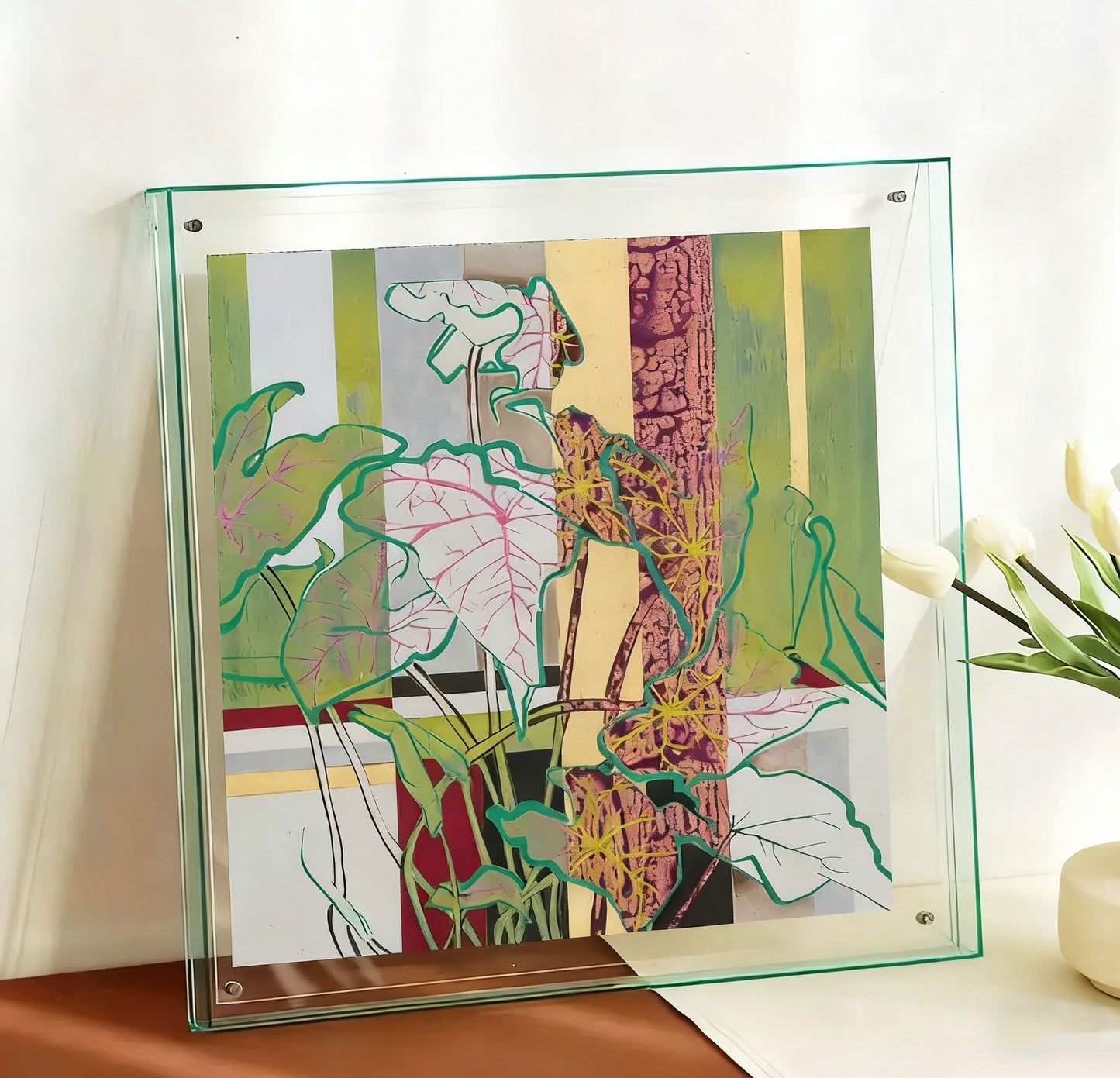 French Mid-Century Floral Acrylic Painting（副本）